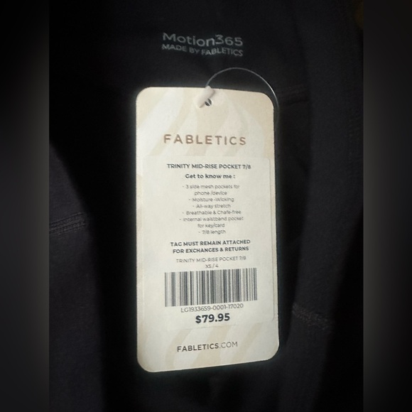 NWT Fabletics Trinity Mid-Rise Pocket 7/8 Leggings XS - Picture 8 of 10